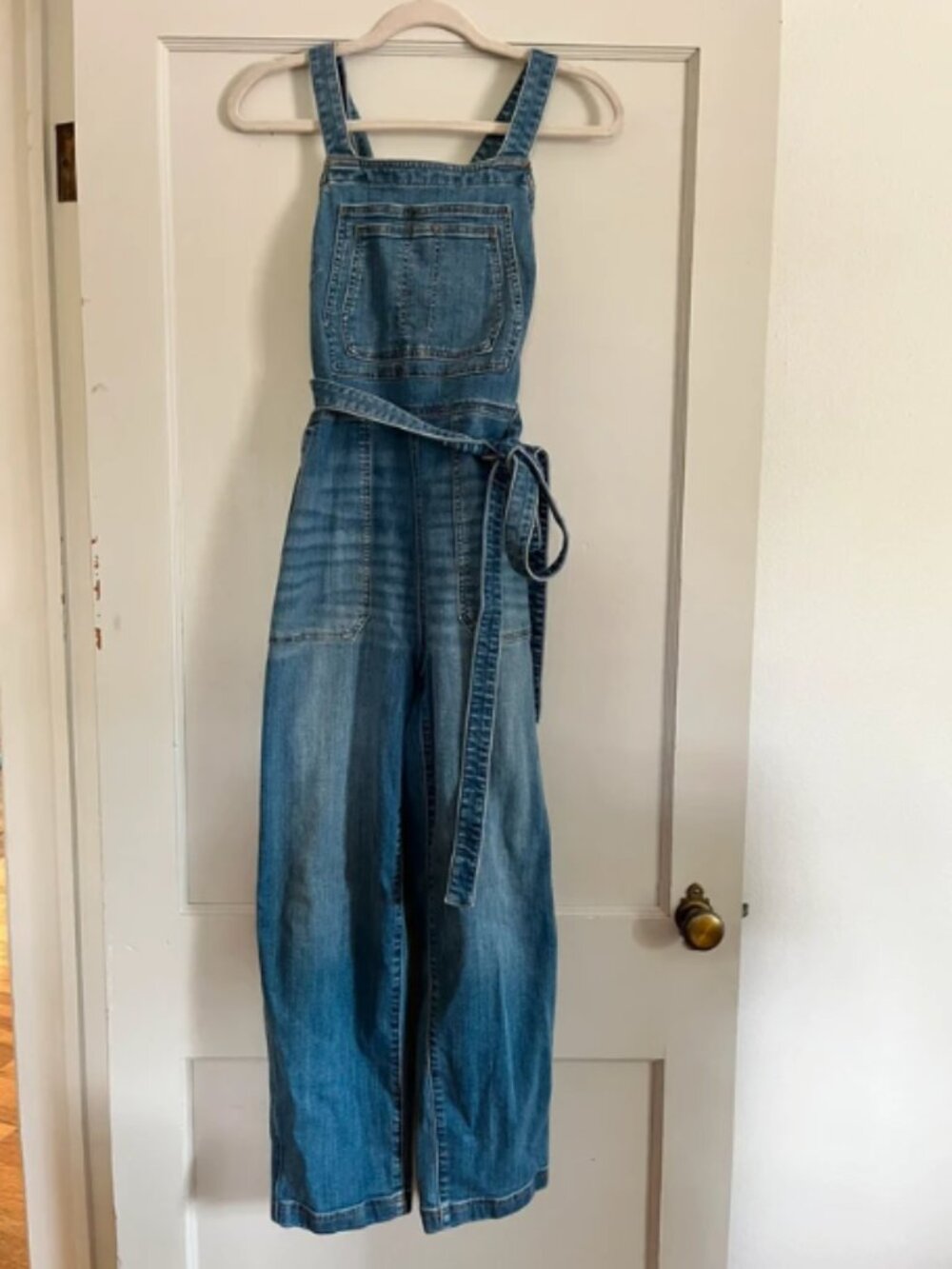 Duluth tie front jean overalls